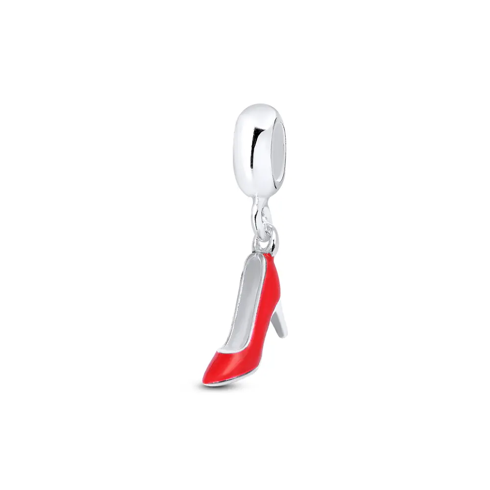 Berloque Prata Art Collection Salto Alto Vermelho