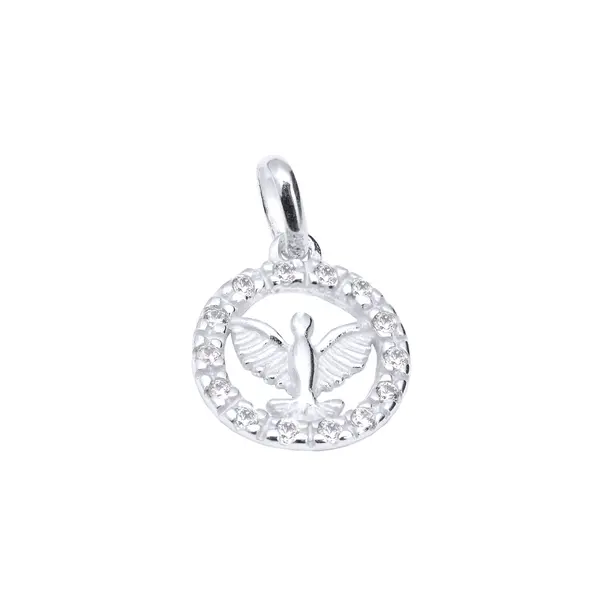 Pingente Prata Espirito Santo Com Zircônias