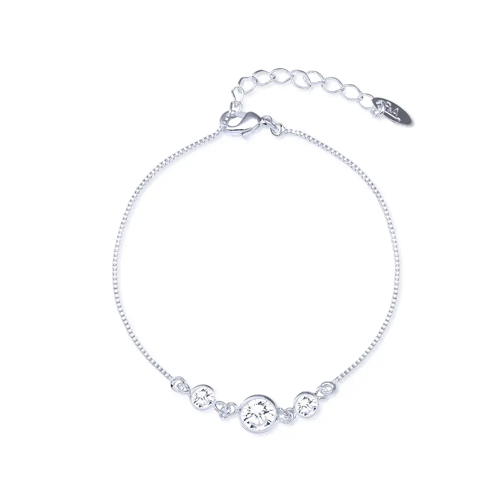 Pulseira Prata Leve Zircônia