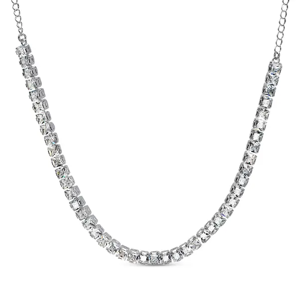 Choker Prata Leve Colors Branco Glamour