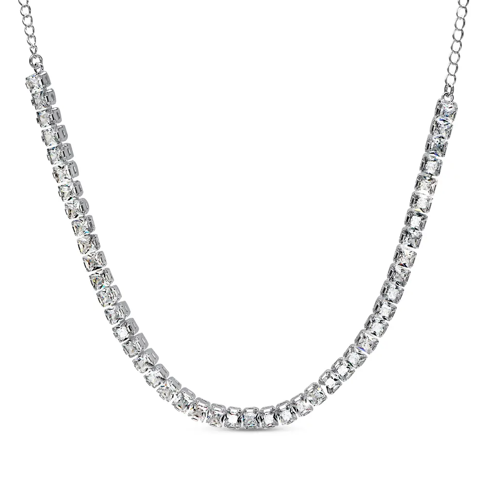 Choker Prata Leve Colors Branco Glamour