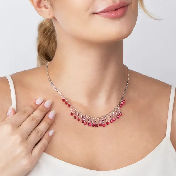 Colar Prata Leve Colors Vermelho Poder