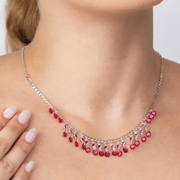 Colar Prata Leve Colors Vermelho Poder