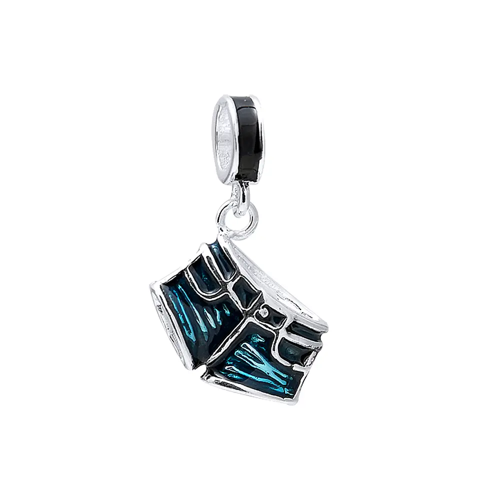 Berloque Prata Art Collection Short Jeans Esmaltado