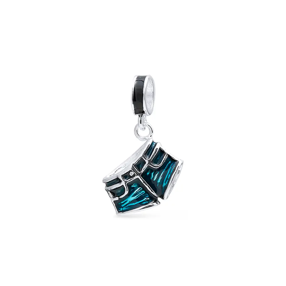 Berloque Prata Art Collection Short Jeans Esmaltado