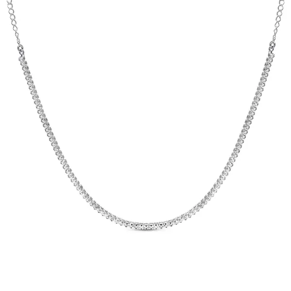 Choker Prata Leve Riviera Pedras Brancas