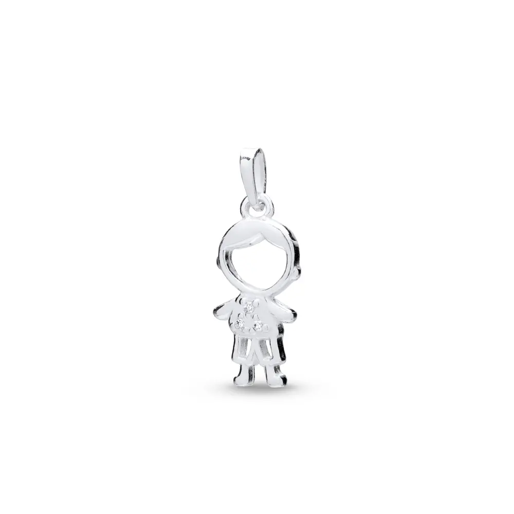 Pingente Prata Menino Com Zircônias