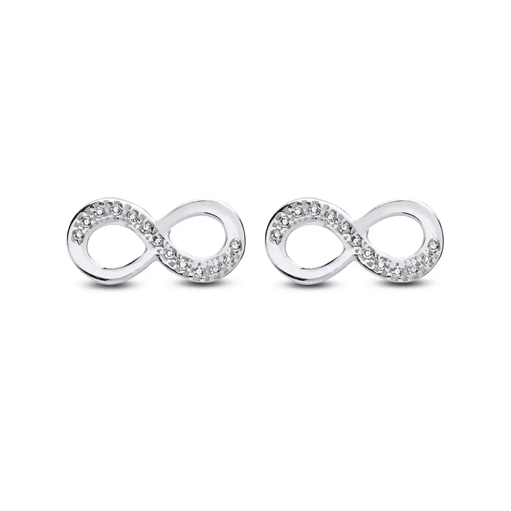 Brinco Prata Infinito Com Zircônias
