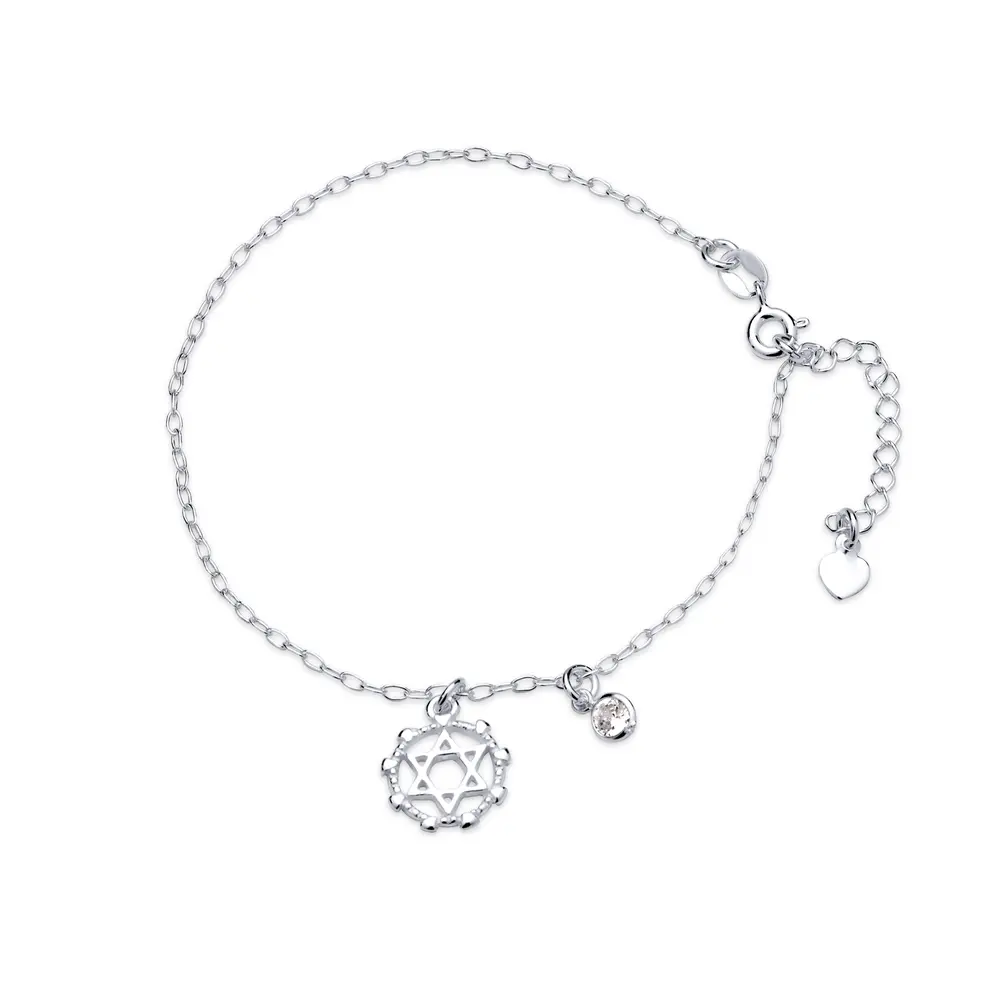 Pulseira Prata Estrela Com Zircônia