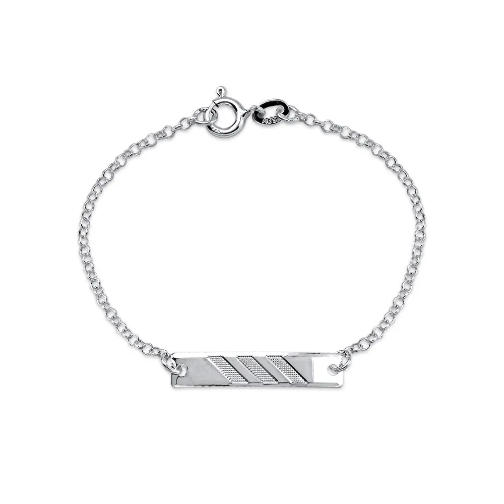 Pulseira Prata Placa Infantil