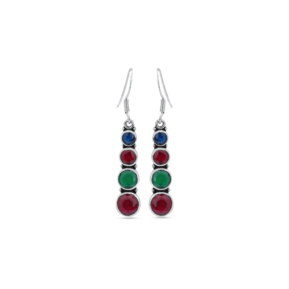 Brinco Prata Pedra Natural Diversas