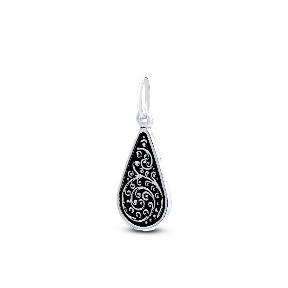 Pingente Prata Envelhecida Gota