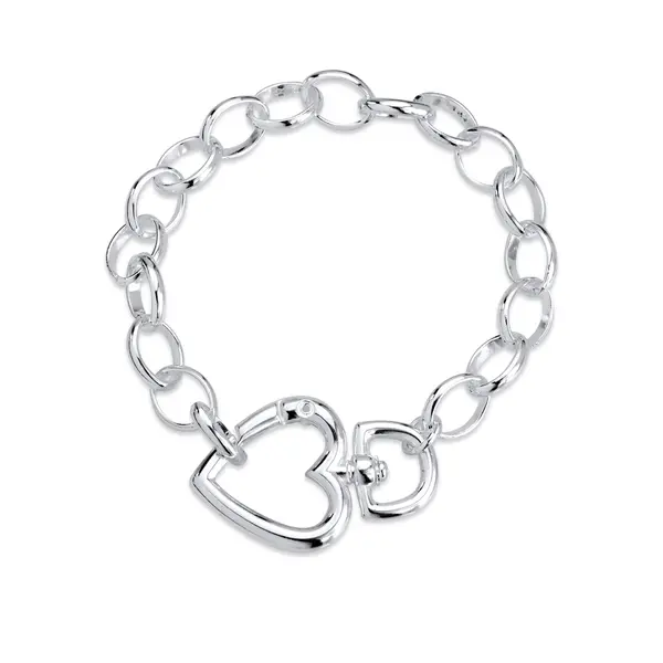 Pulseira Prata Leve Elos Coração