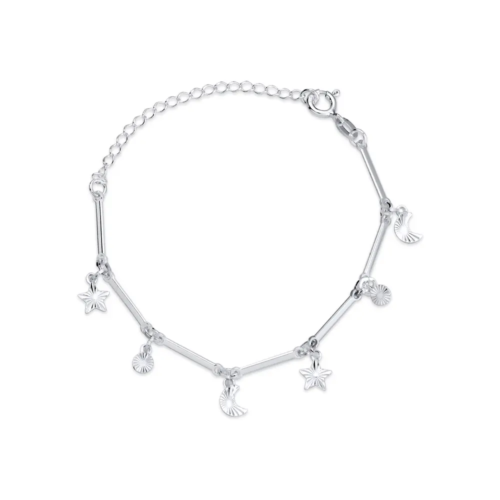 Pulseira Prata Estrela E Lua