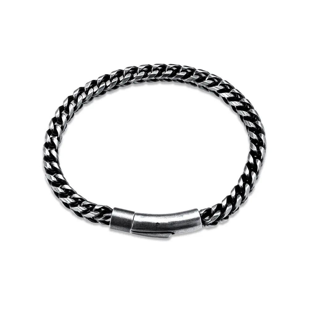 Pulseira Aço Masculina Trançada 20cm