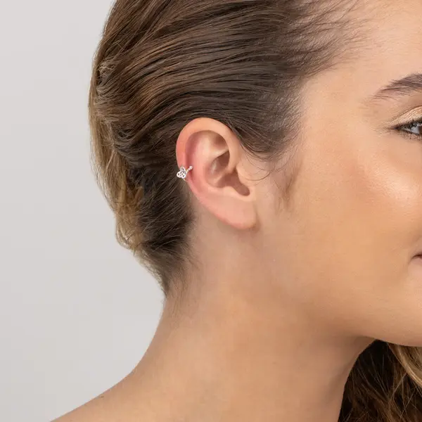 Piercing Fake Prata Leve Borboleta Colorido