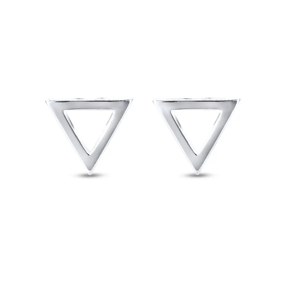 Brinco Prata Triangulo