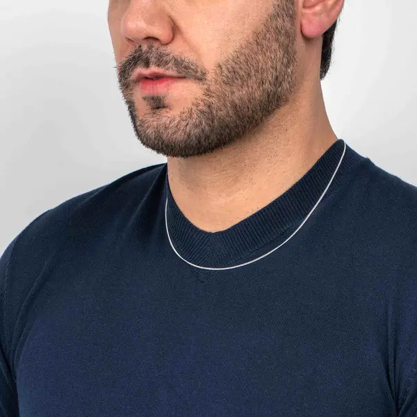 Corrente Prata Grumet 50Cm 0,5mm