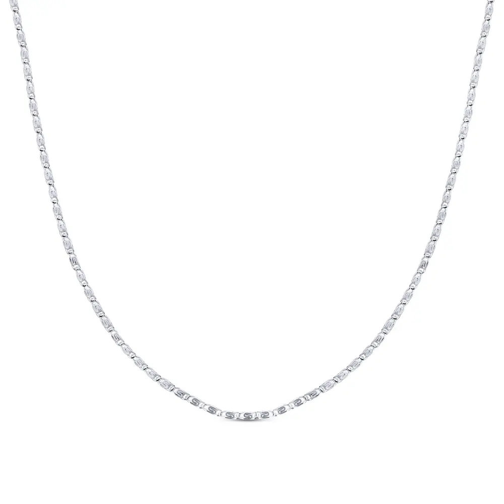 Gargantilha Prata Elos Latinha Pequena 40 Cm