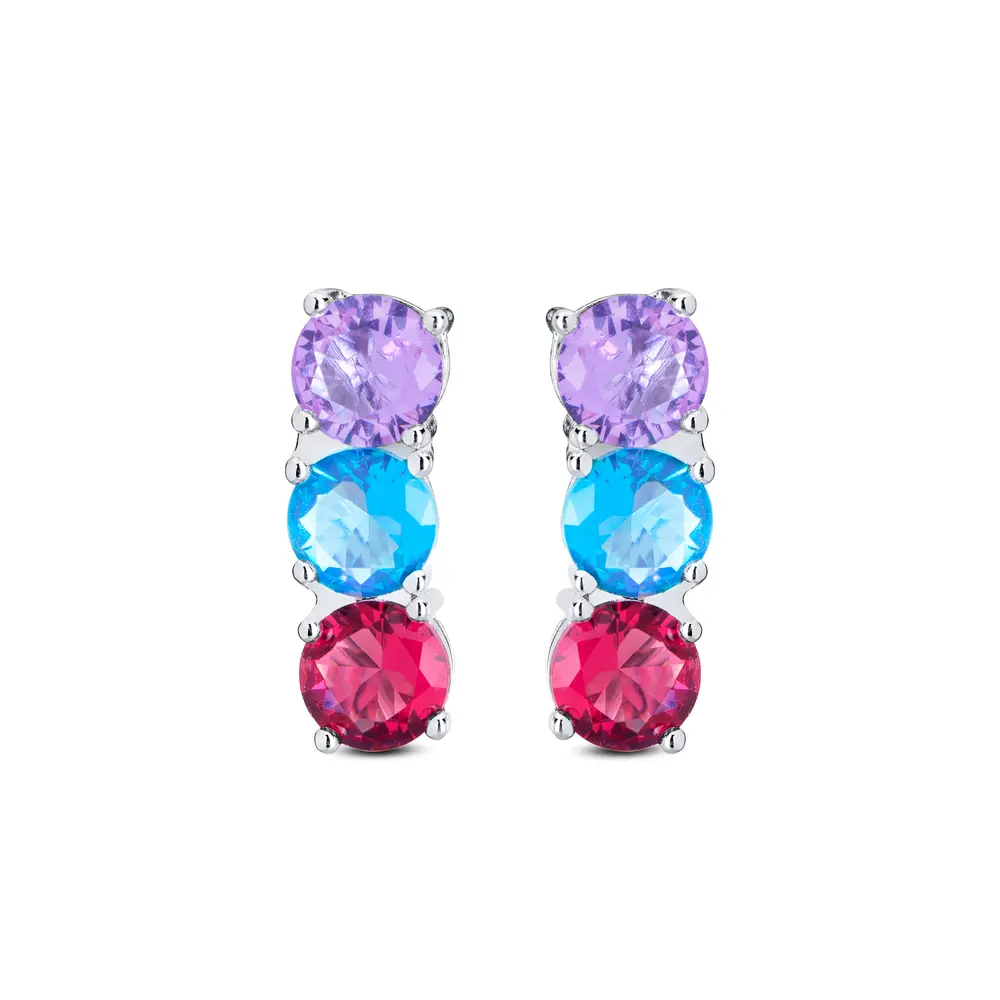 Brinco Ear Cuff Prata Leve Colors Shapes Gotas