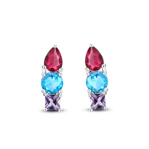 Brinco Ear Cuff Prata Leve Colors Shapes