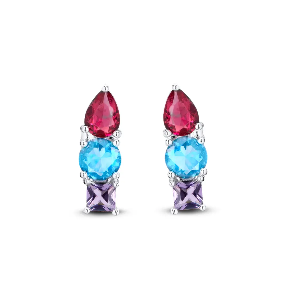 Brinco Ear Cuff Prata Leve Colors Shapes
