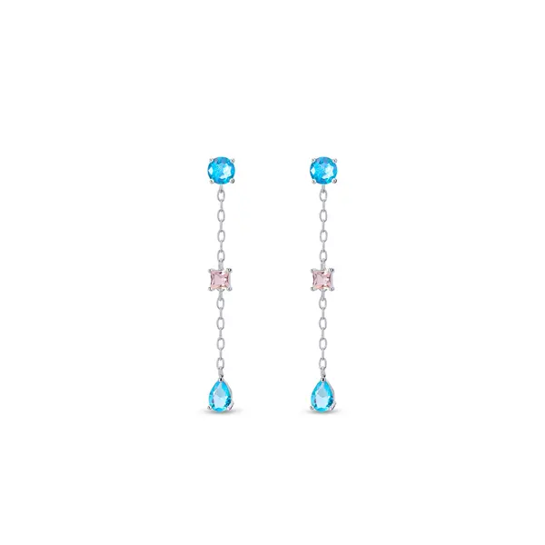 Brinco Prata Leve Colors Shapes Fio