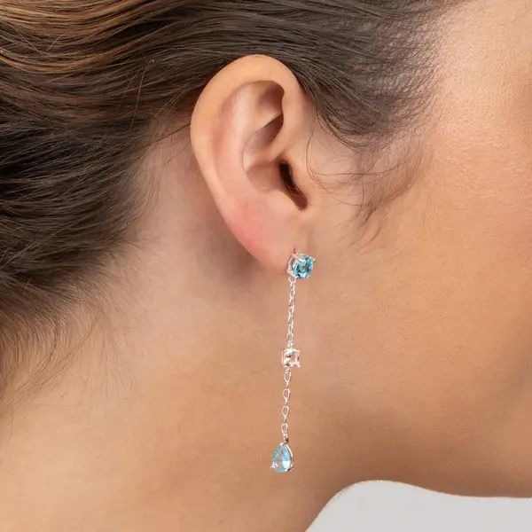 Brinco Prata Leve Colors Shapes Fio