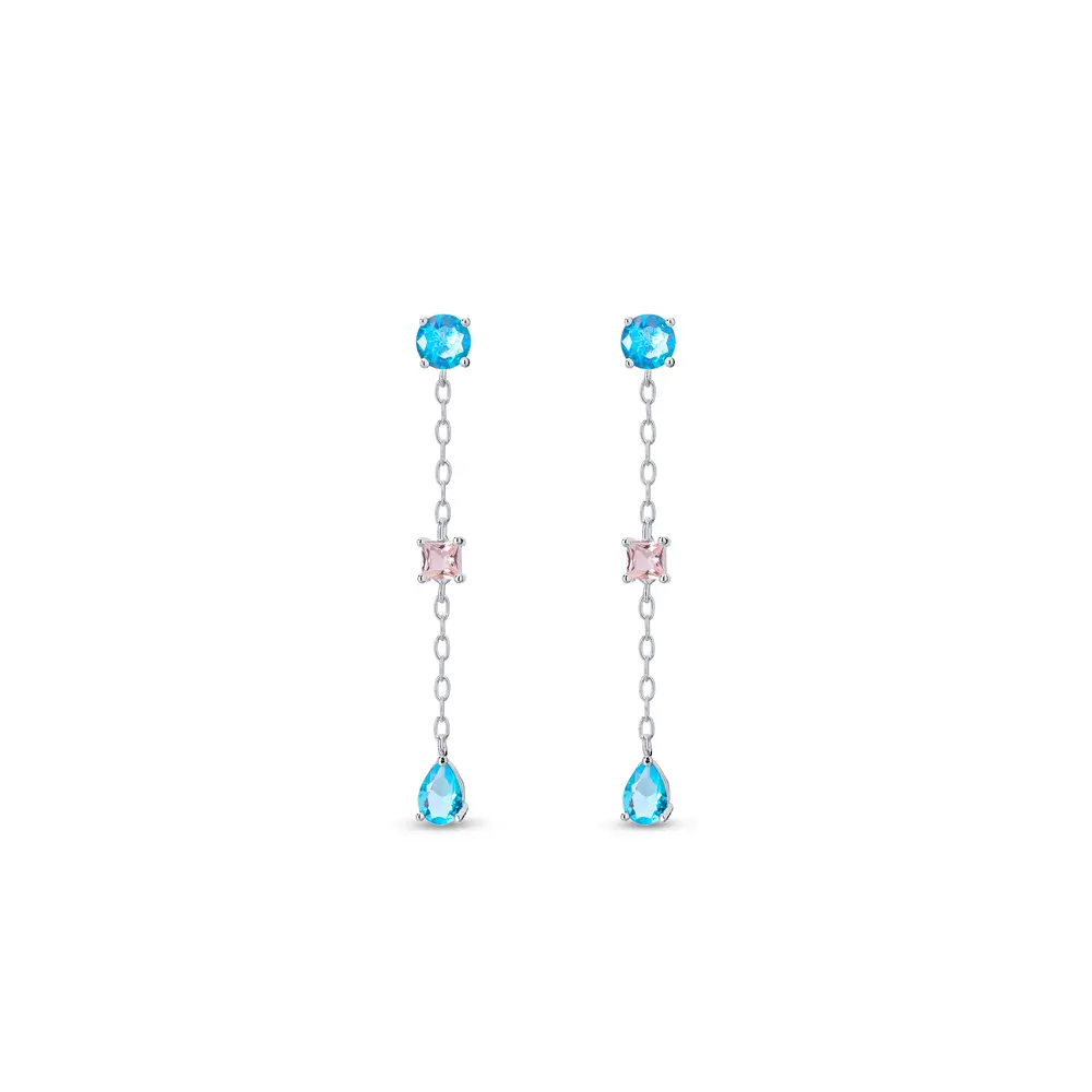 Brinco Prata Leve Colors Shapes Fio