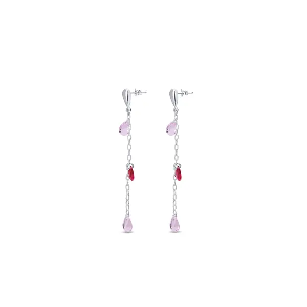 Brinco Prata Leve Colors Cherry Fio