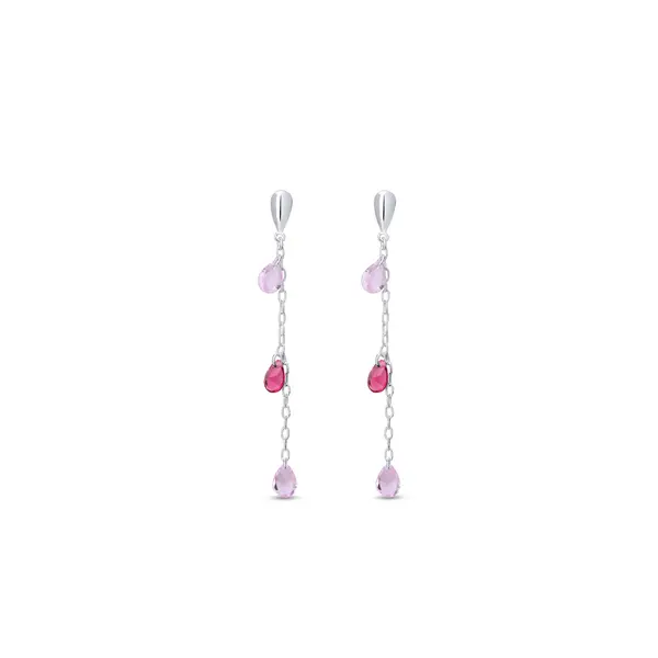 Brinco Prata Leve Colors Cherry Fio