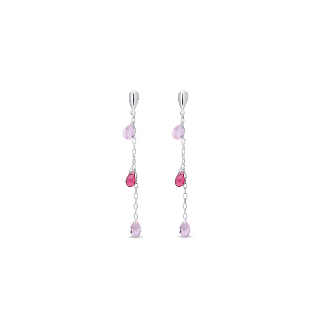 Brinco Prata Leve Colors Cherry Fio