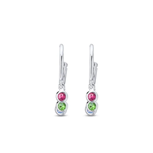 Brinco Prata Leve Color Circle