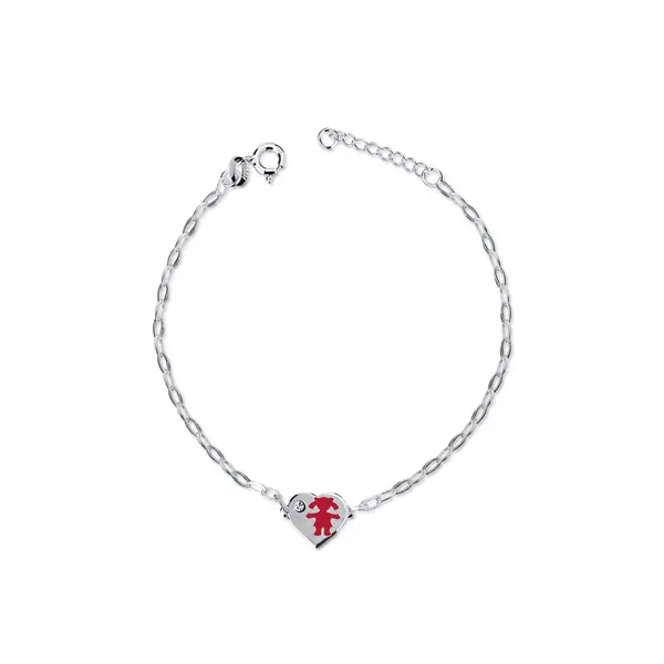 Pulseira Prata Coração Menina