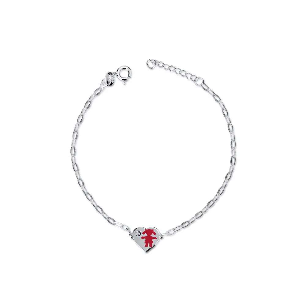 Pulseira Prata Coração Menina