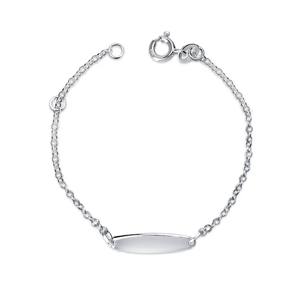 Pulseira Prata Infantil Placa