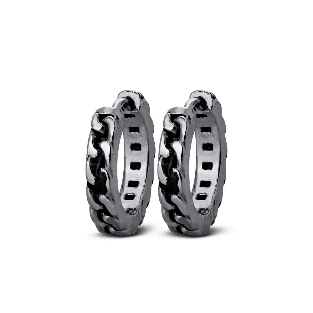 Brinco Aço Argola Trabalhada