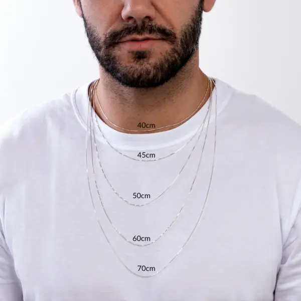 Corrente Prata Veneziana 45cm 0,5mm