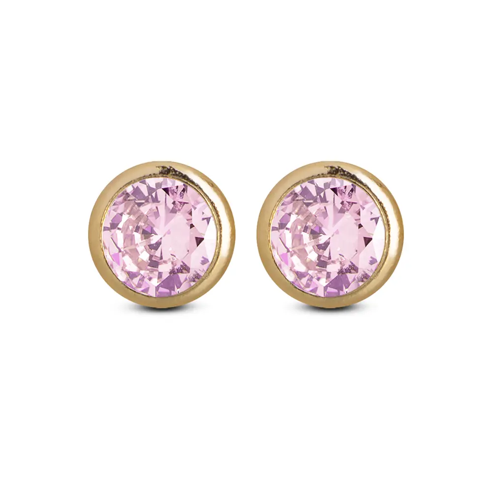 Brinco Ouro 18K Cravação Inglesa Zirconia