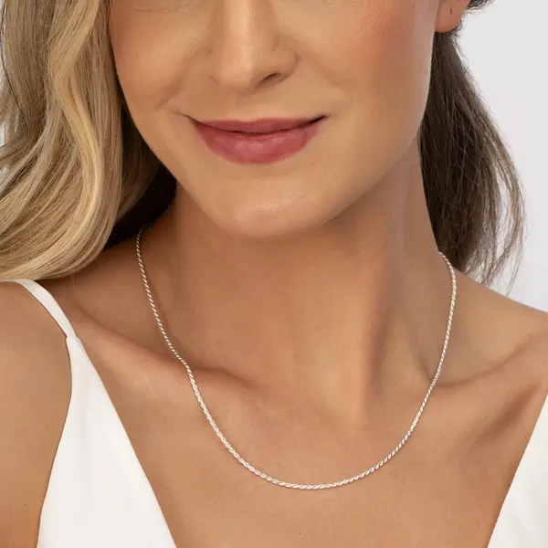 Corrente Prata Cordão Baiano 50cm 1,6mm