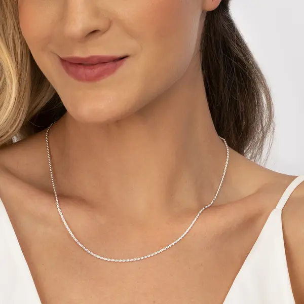 Corrente Prata Cordão Baiano 50cm 1,6mm