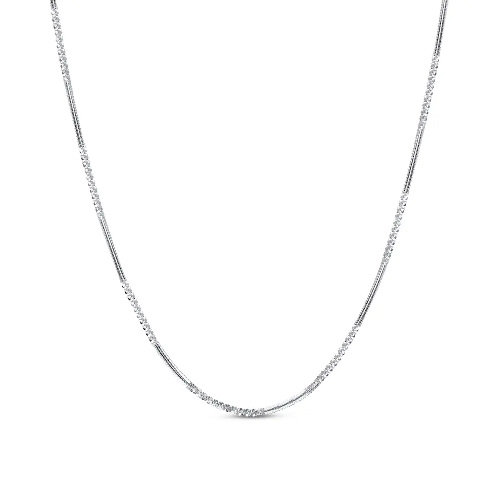Gargantilha Prata Trabalhada Laminada 40 Cm