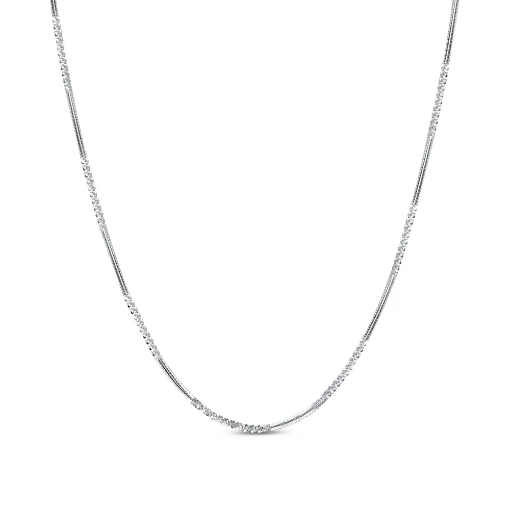Gargantilha Prata Trabalhada Laminada 45 Cm