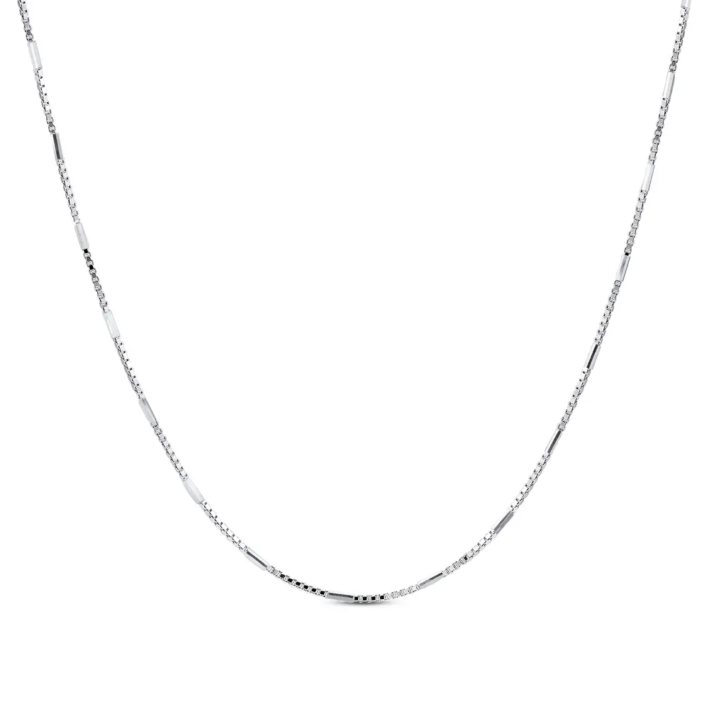 Gargantilha Prata Canutilhos Diamantados 45 Cm