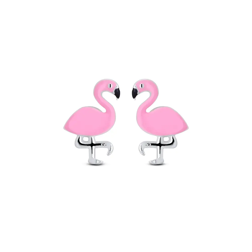Brinco Prata Flamingo