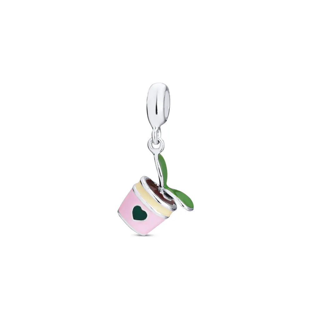 Berloque Prata Art Collection Vasinho De Flor