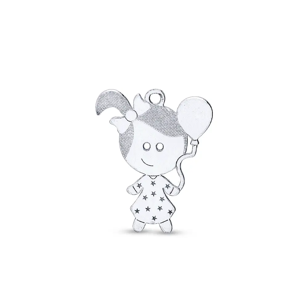 Pingente De Prata Menina Balão