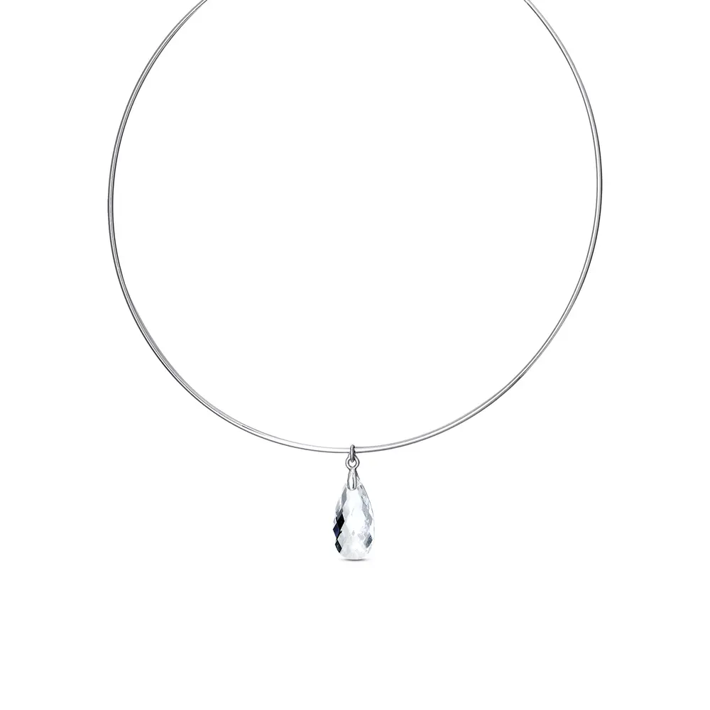 Colar Prata Leve Aro Gota