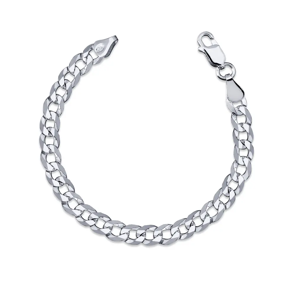 Pulseira Prata Masculina Grumet 21cm 8mm