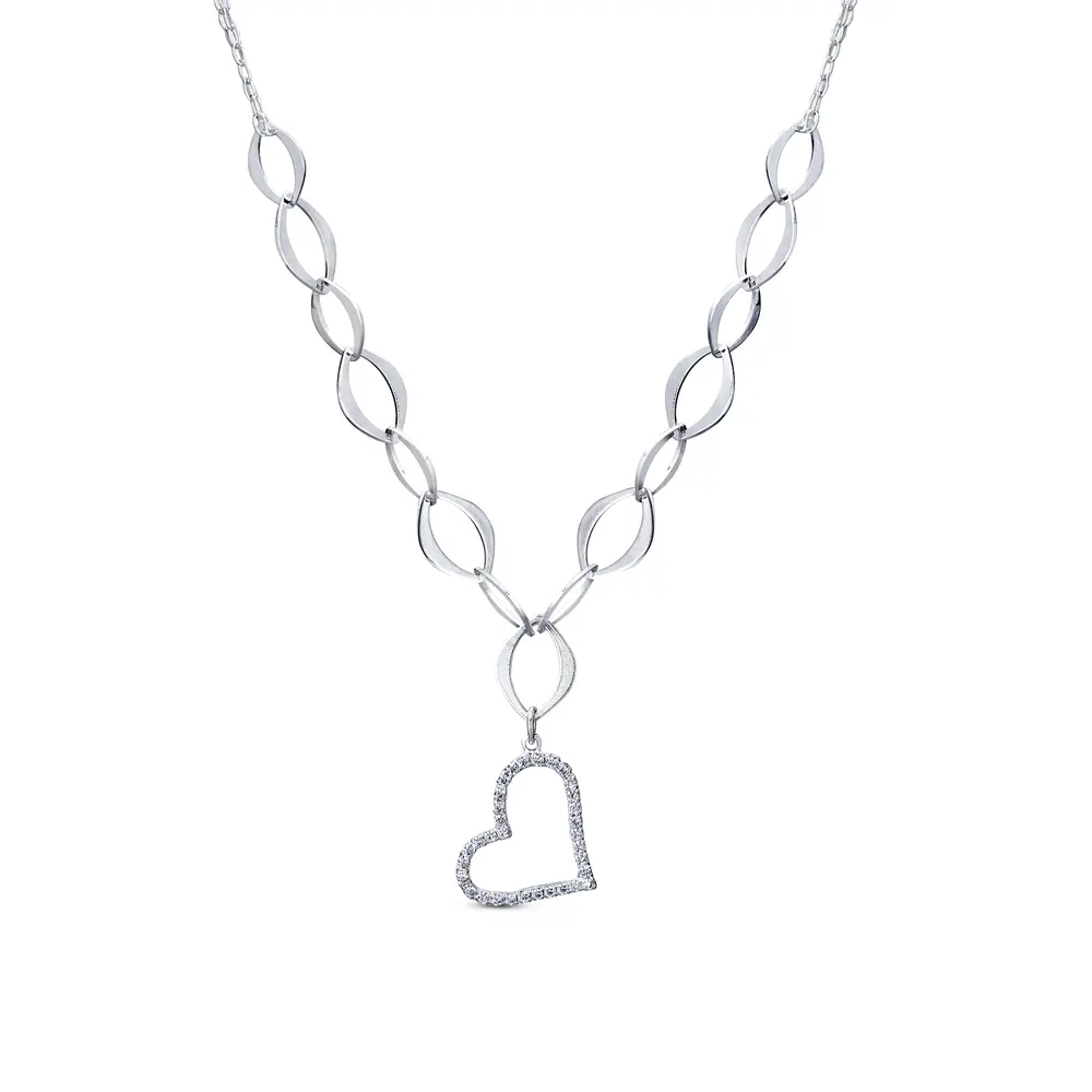 Colar Prata Leve Amour Coeur
